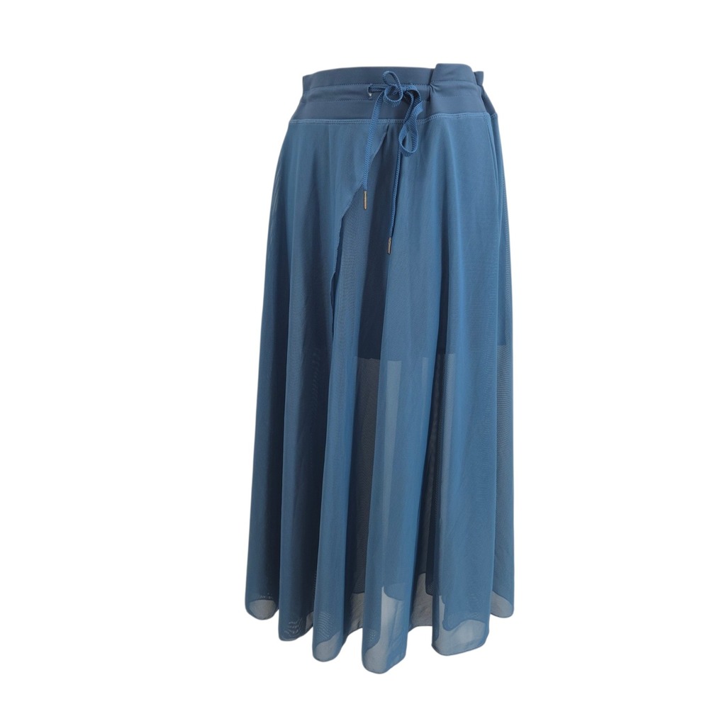 Skort Maxi Skirt Women XL Blue Mesh Overlay Athletic Dance Casual Flowy Vacation